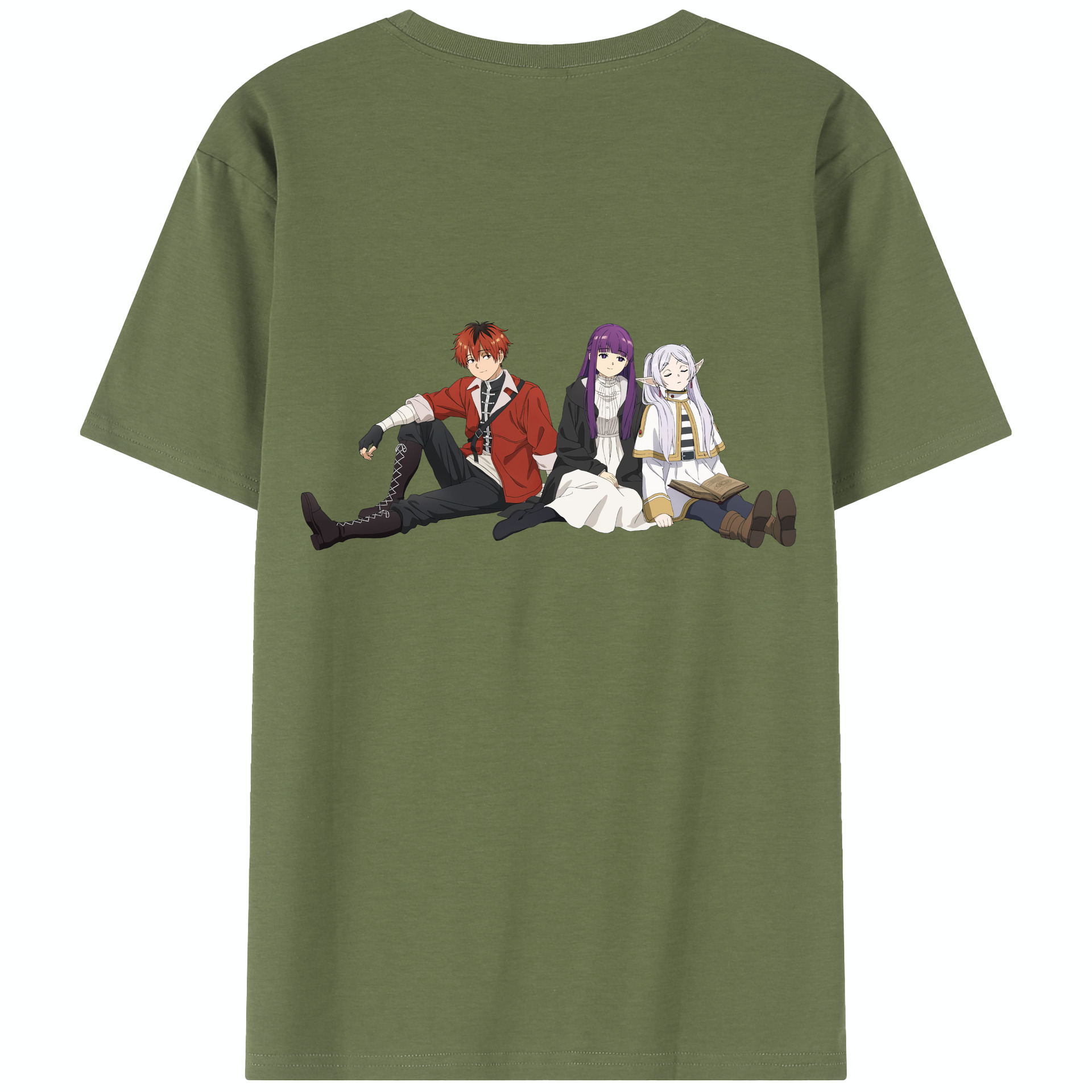 （画像用） 葬送のフリーレン Frieren 綿100％半袖Tシャツ（背面プリント）